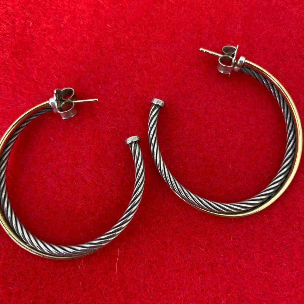 COPY - Women’s David Yurman Gold & Silver Hoop Ea…